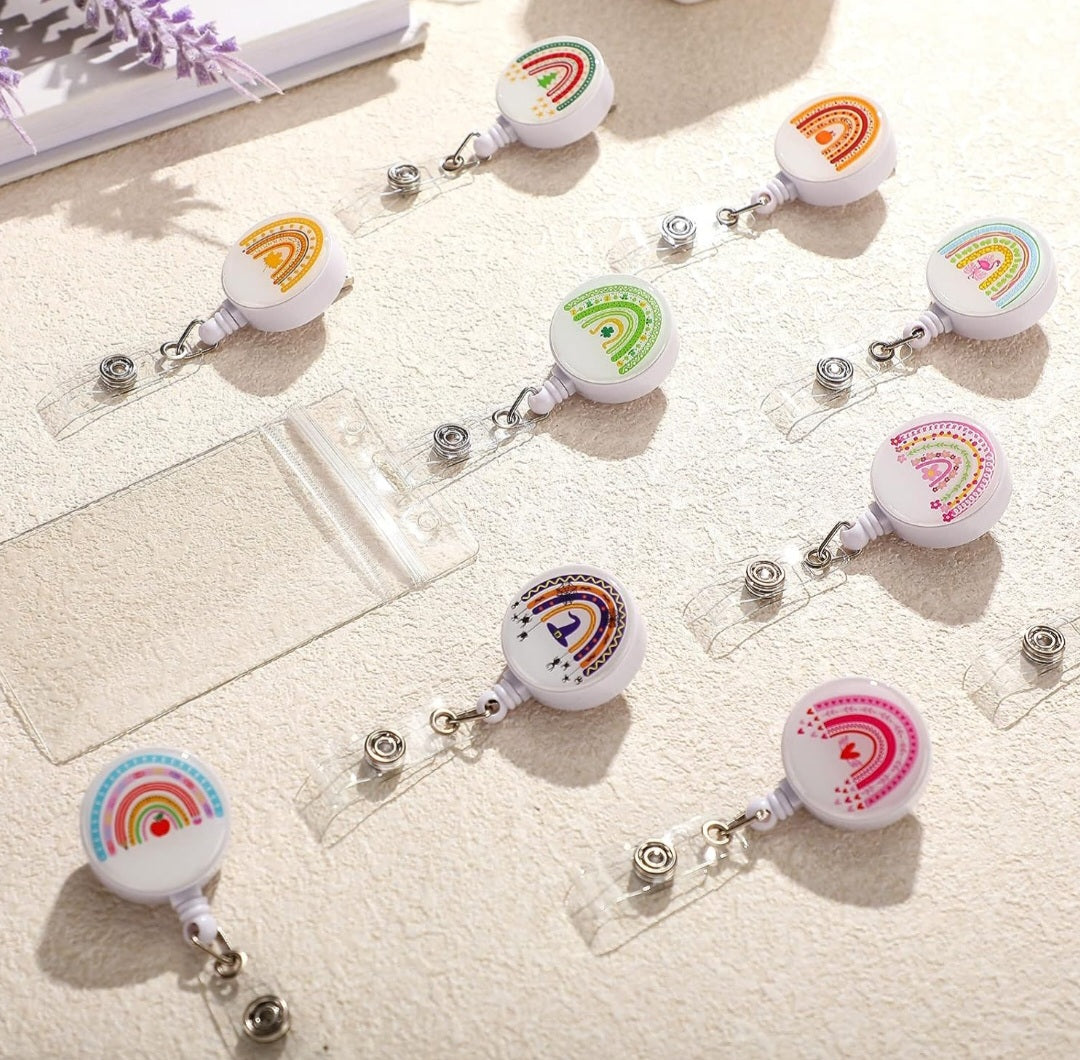 12pc Rainbow Badge Reels
