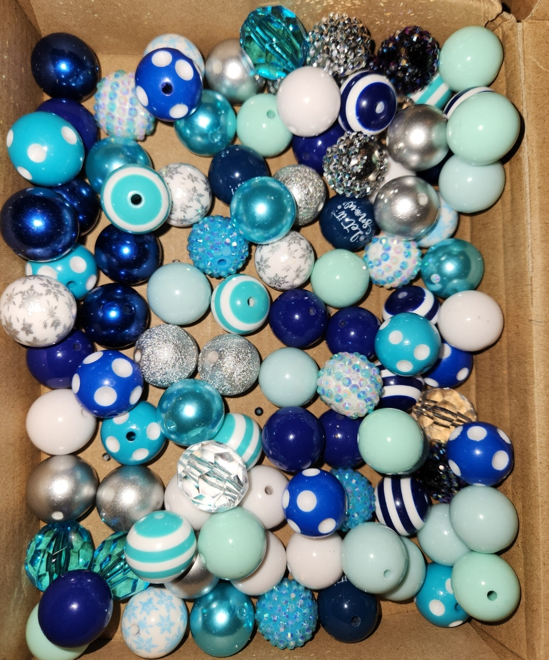 100pc 20mm Bubblegum Bead Mix - Winter