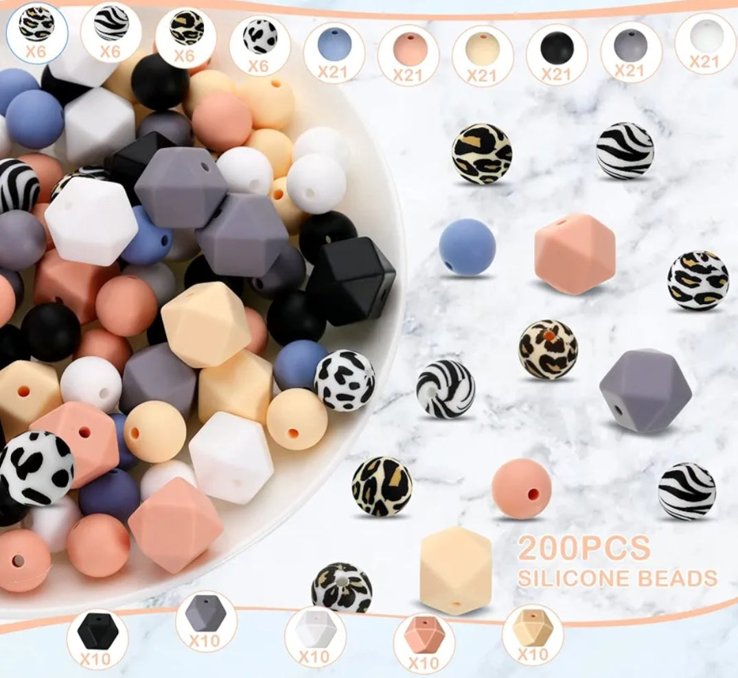 200pc Silicone Bead Mix