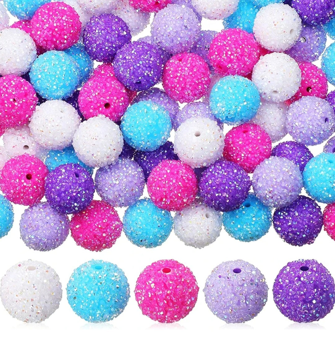 80pc Sugar Beads - Jewel Tones