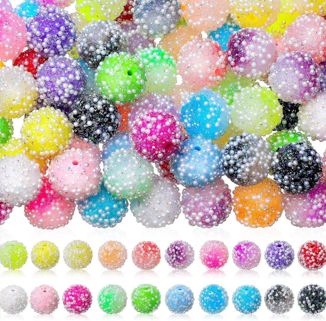 80pc 20mm Sugar Beads with Pearls