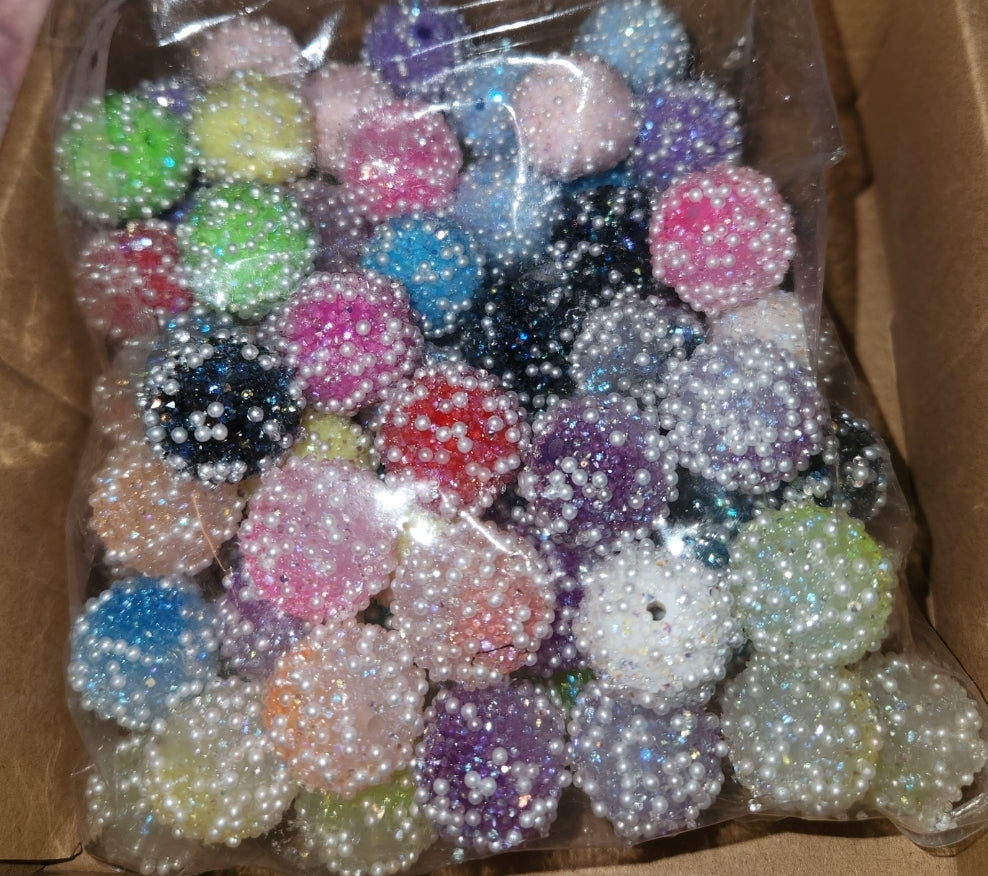 80pc 20mm Sugar Beads with Pearls