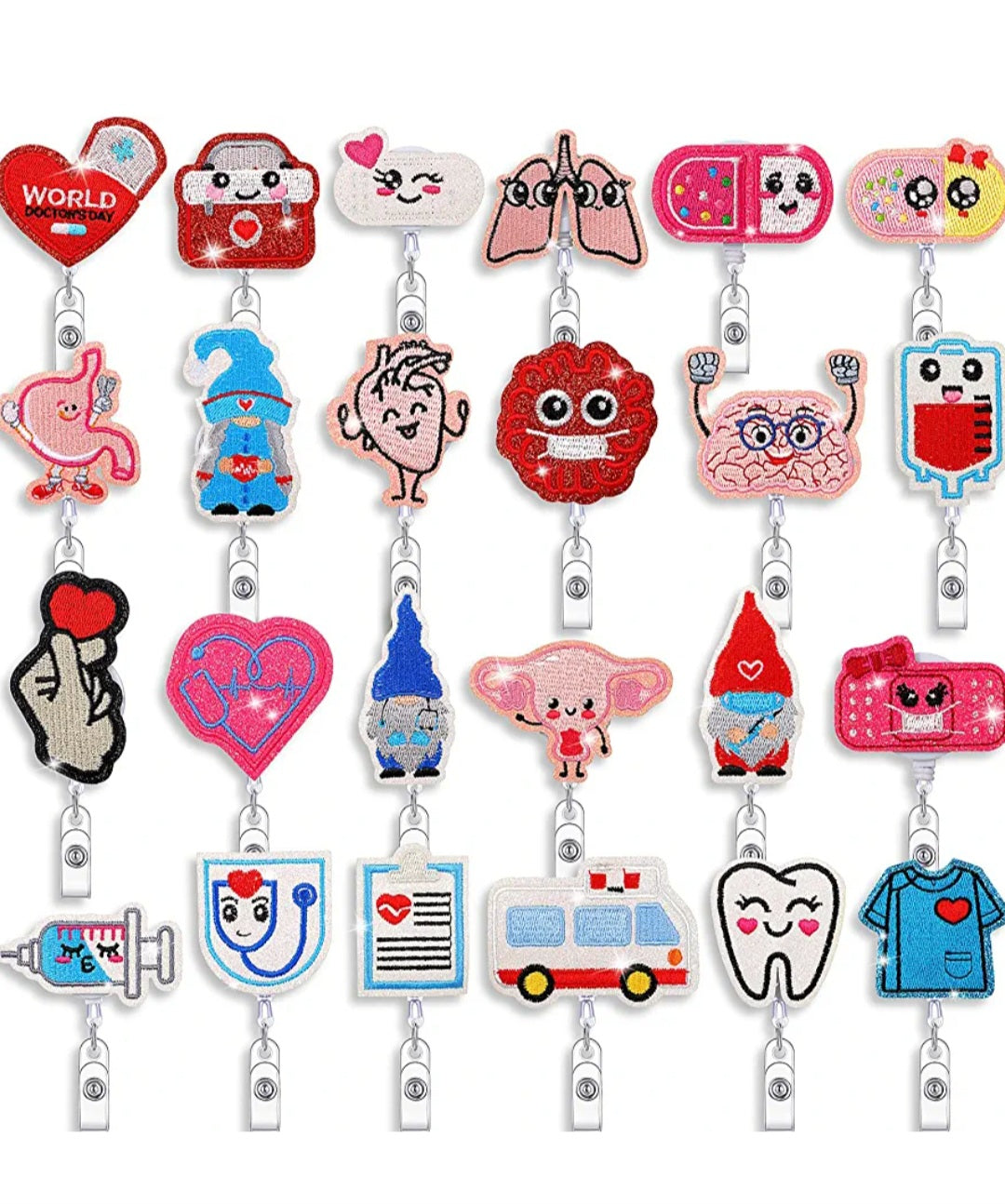 24pc Medical Badge Reels