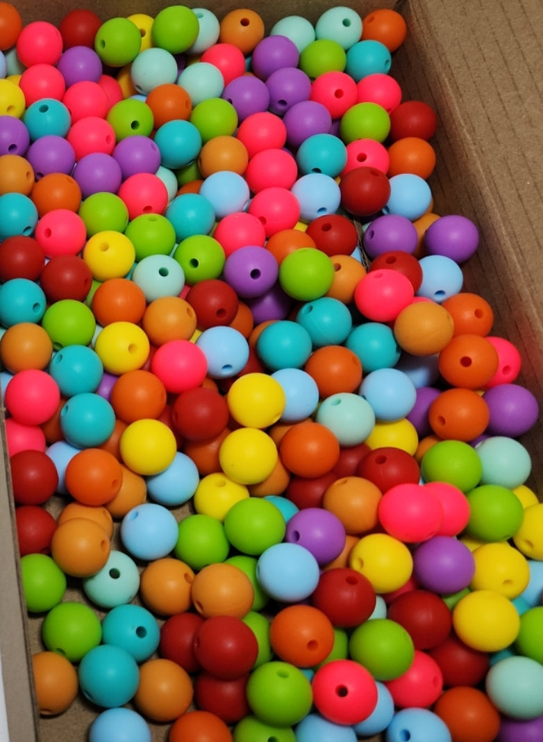 300pc 12mm Silicone Round Beads