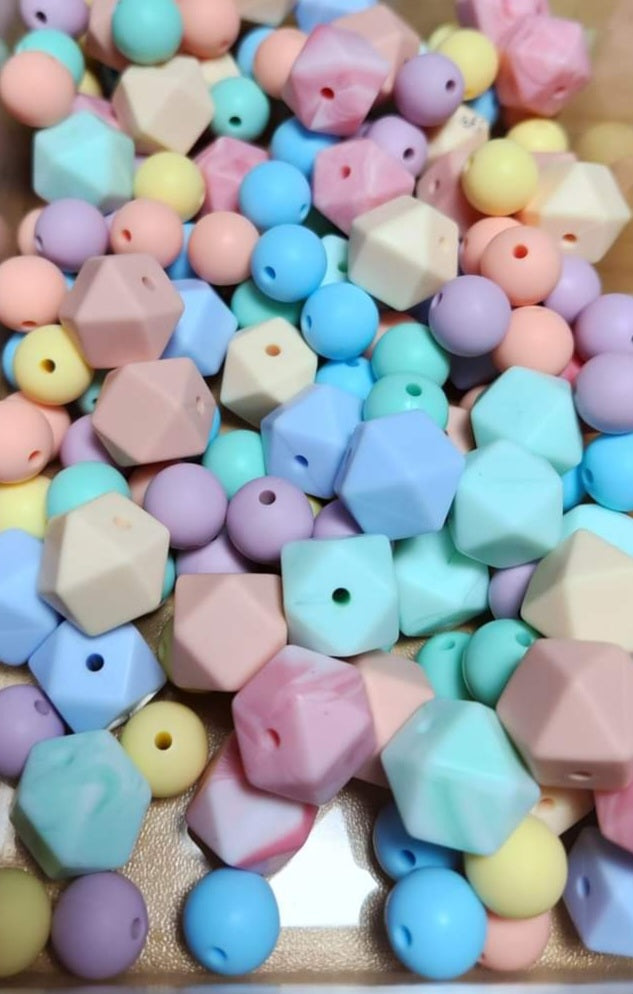 150pc Pastel 12mm and Hexagon