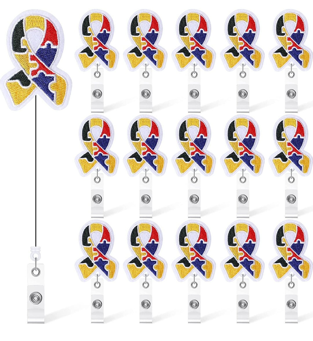 Autism Awareness Ribbon Badge Reel