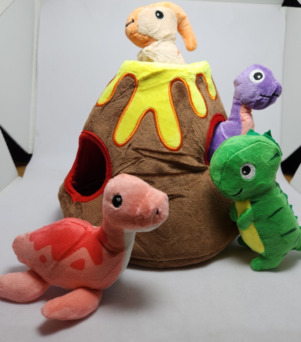 Plush Dinosaurs with Volcano