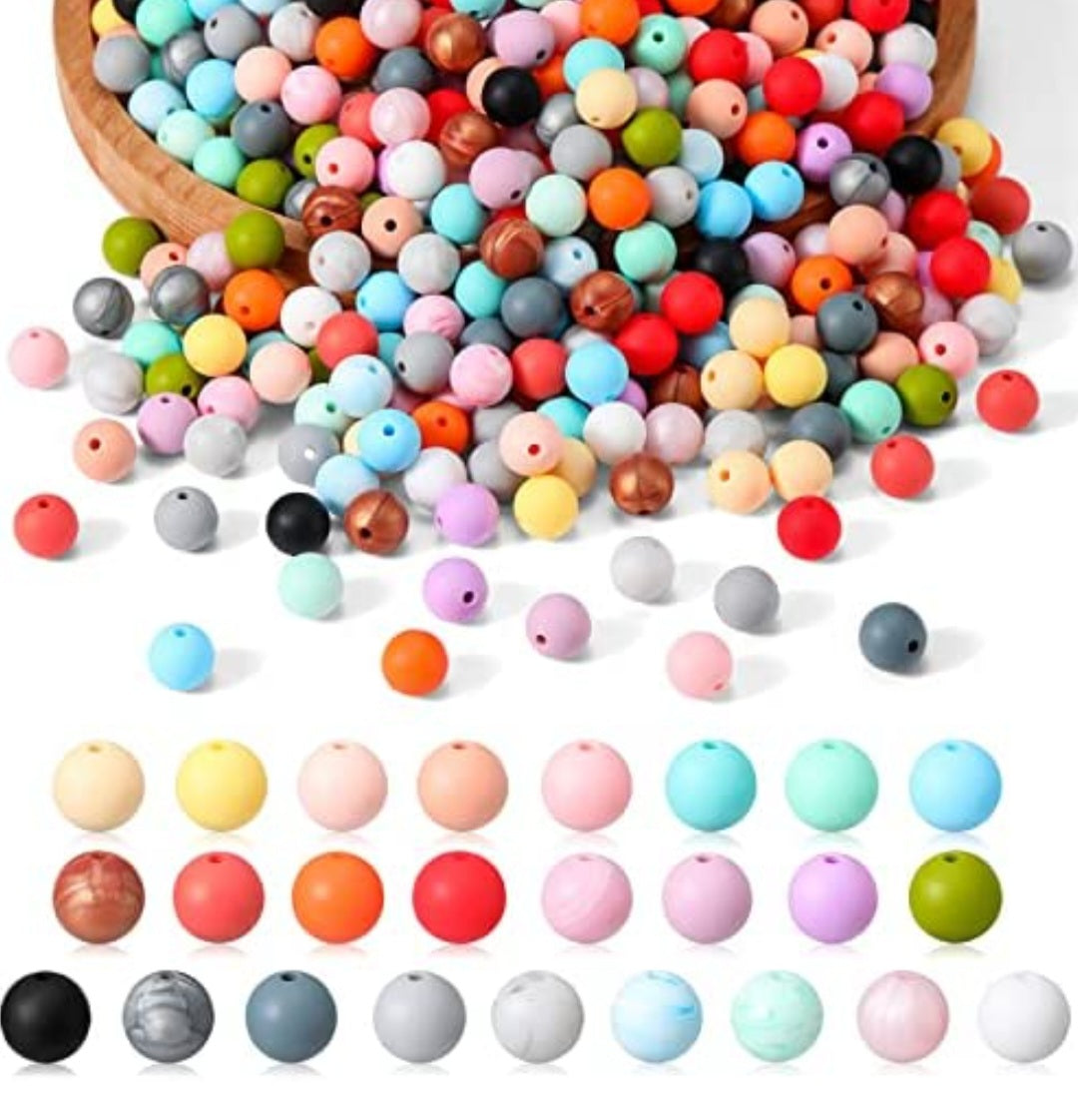 500pc 12mm Silicone Beads