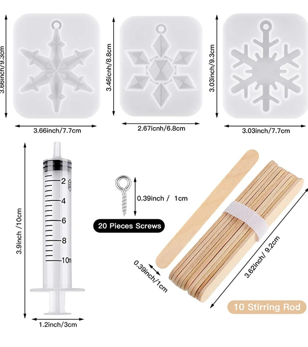 45pc Resin Snowflake set