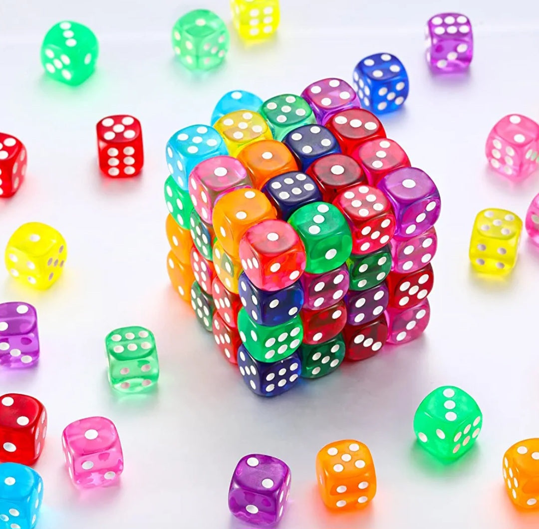 10pc 14mm Plastic Dice