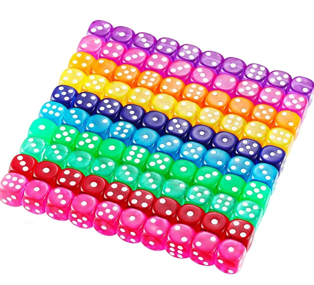 10pc 14mm Plastic Dice
